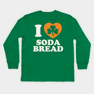 St Patricks Day Irish Soda Bread Shamrock Heart Kids Long Sleeve T-Shirt